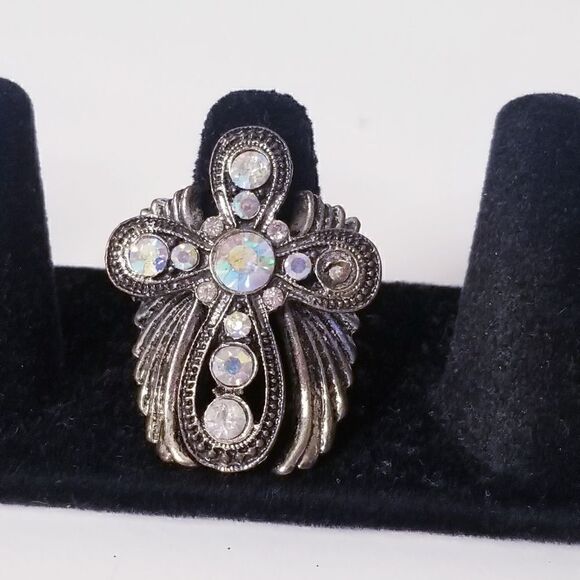 Silver cross chunky statement rings bundle lot - Picture 2 of 10